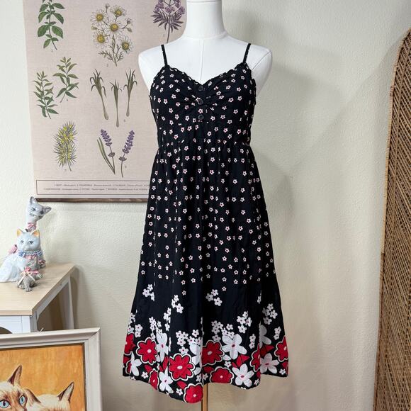 No Boundaries Dresses & Skirts - Vintage Y2k Floral Tie Back Babydoll Dress Whimsy Twee Rockabilly Cottage Mod M
